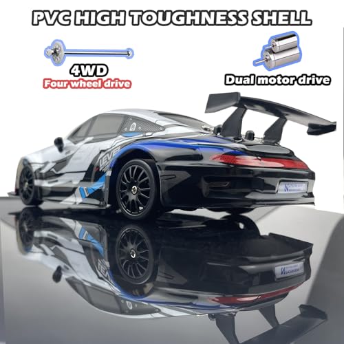 1:24 Scale 4WD RC Drift Car with LED Lights and Drifting Tires H297