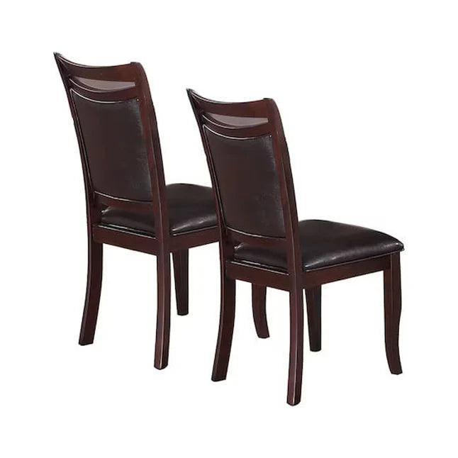 Set of 2 Brown Faux Leather Side Chairs J5602