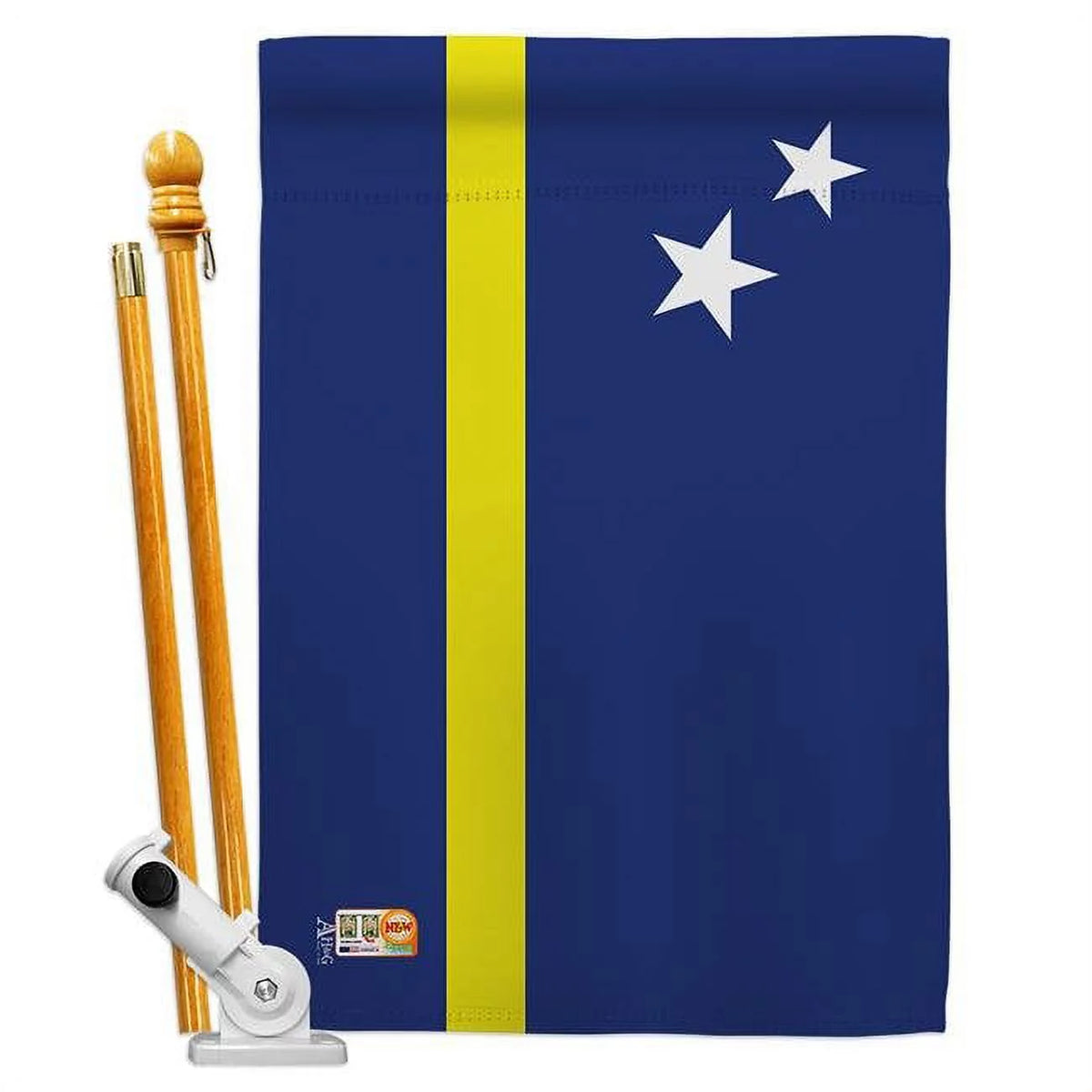 28 x 40 in. Double Sided House Flag Set & Pole Bracket Hardware P1823