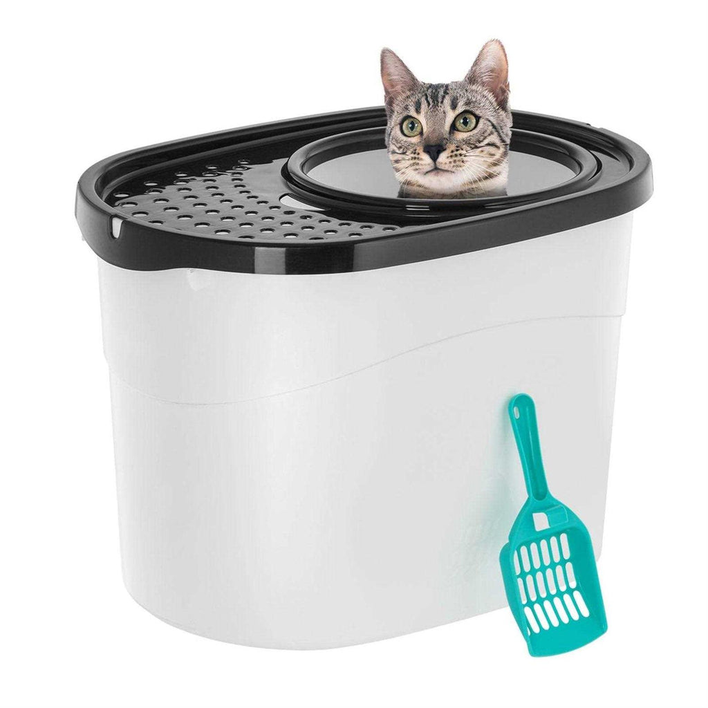 Top Entry Cat Litter Box with Scoop U127069