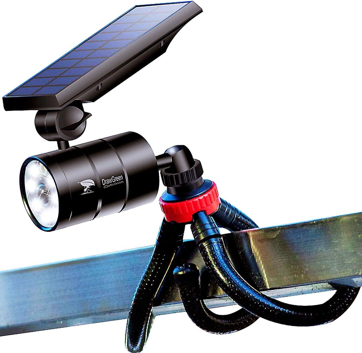 Solar Motion Sensor Outdoor Camping Lights Aluminum of 2, 1400-LM 9W LED Solar Flood Security Spotlights Y496