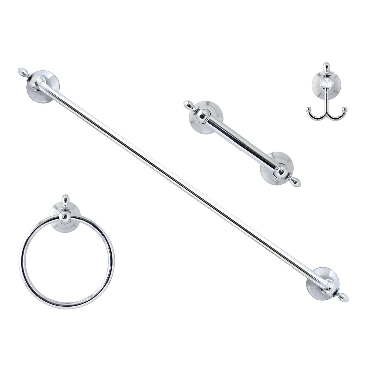 4 Piece Polished Chrome Bathroom Hardware Set F506082