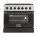 36 Propane Gas Dual Fuel Range in Black with Rose Gold Accents R5732