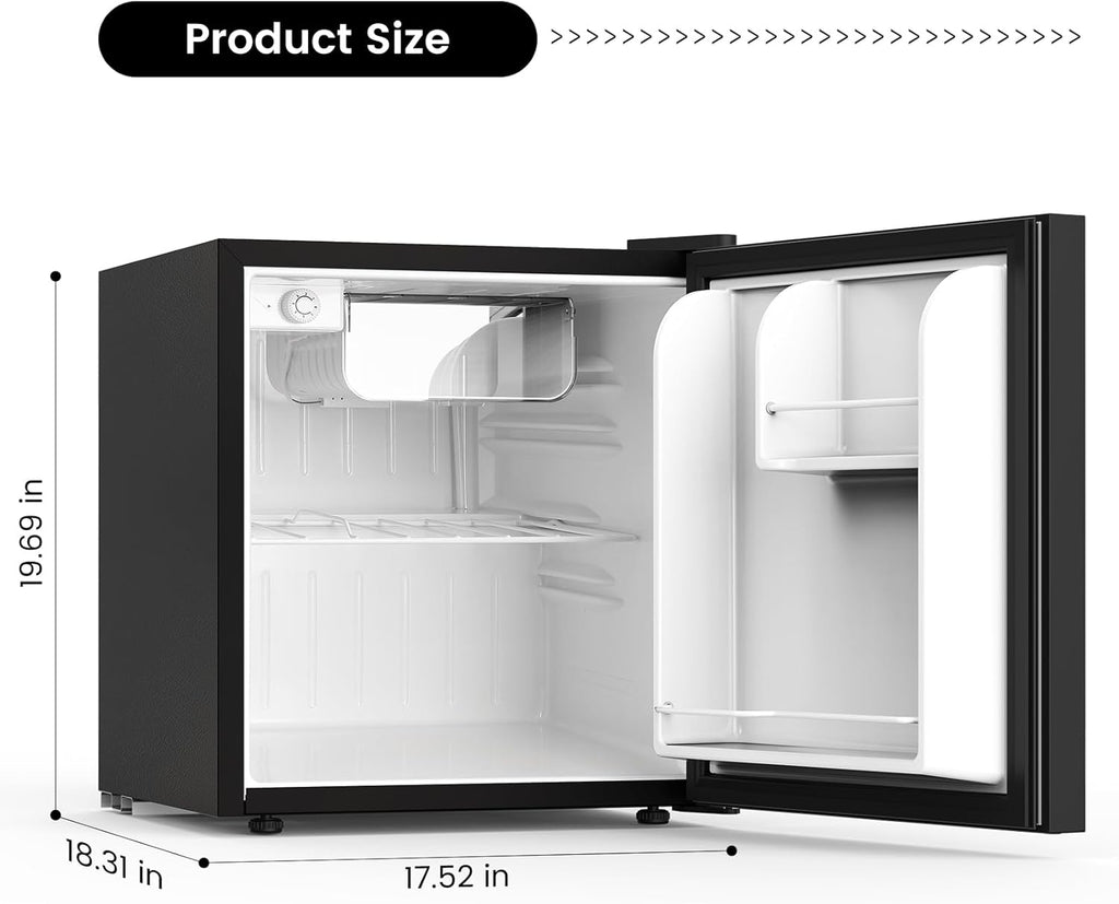 Compact Refrigerator 1.62 Cu Ft Mini Refrigerator with Freezer Single Door Black H493354