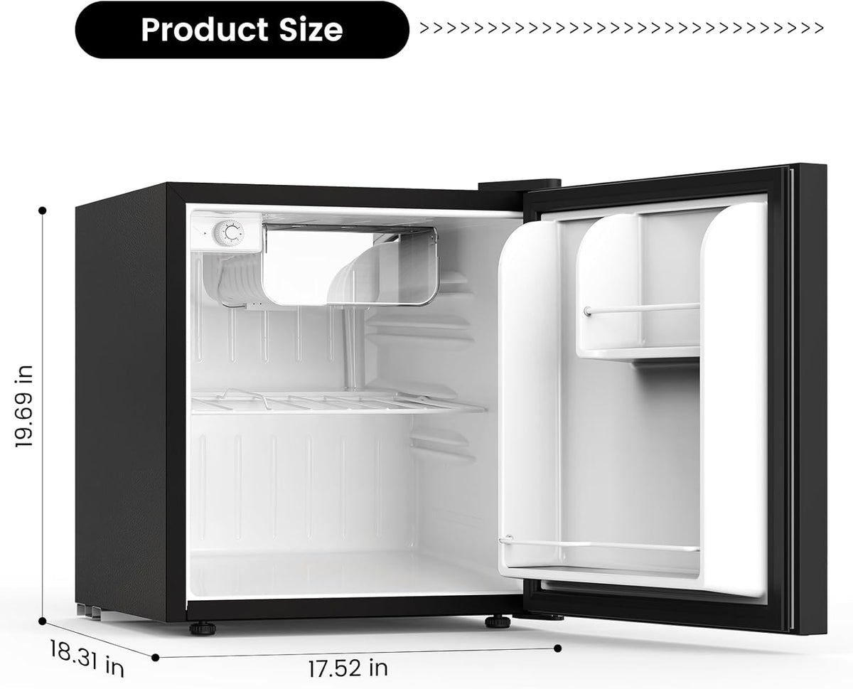 Compact Refrigerator 1.62 Cu Ft Mini Refrigerator with Freezer Single Door Black H493354
