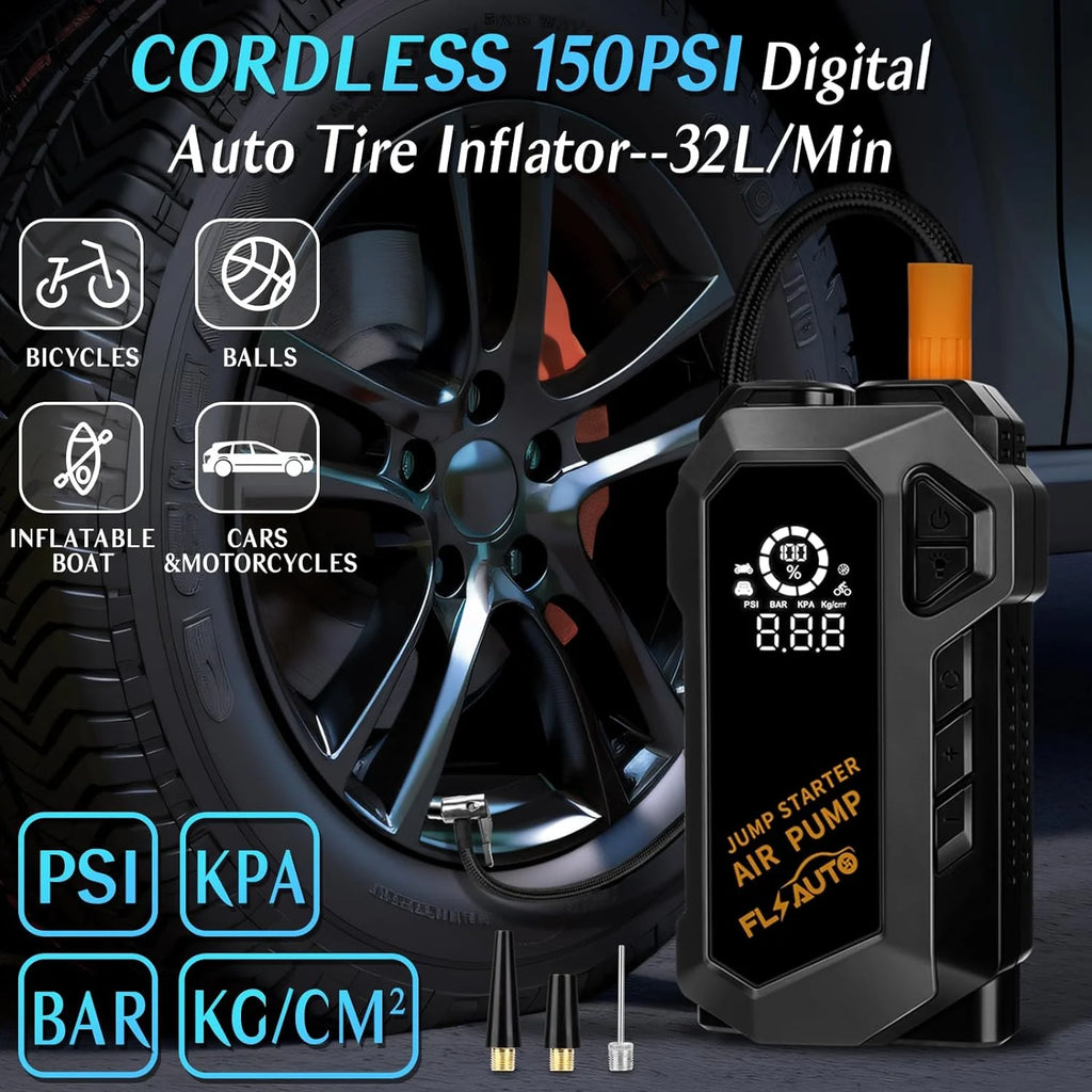 Portable 4000A Peak Car Jump Starter with 150 PSI Air Compressor U22417