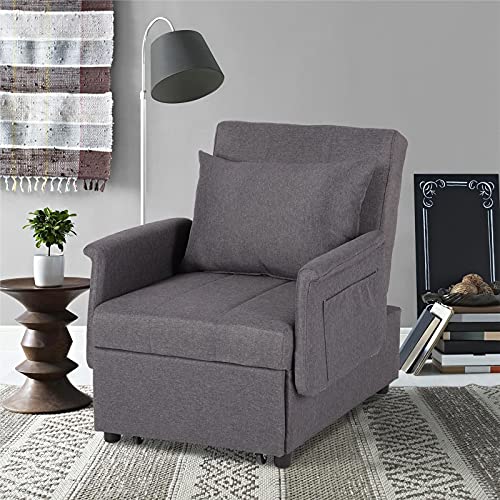 Black Sleeper Chair Bed Sofa with Pillow C309