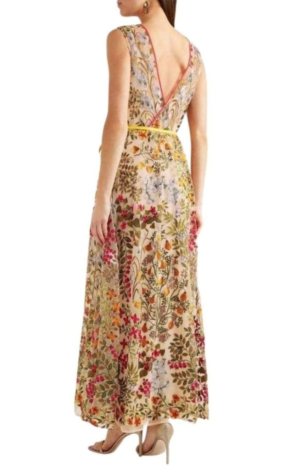 Embroidered Tulle Maxi Dress H351