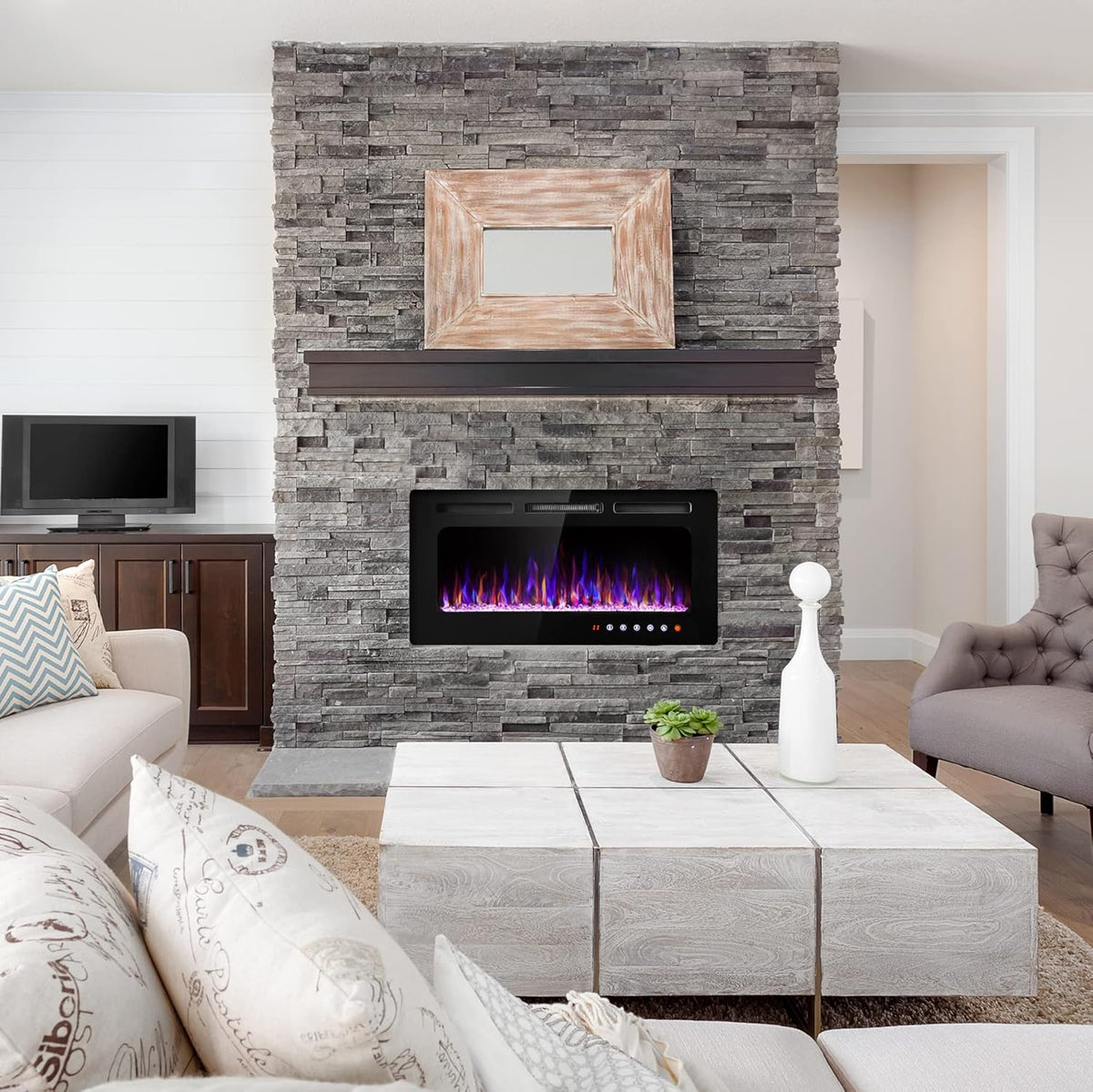 36 Inch Electric Fireplace Insert with Remote Control R931912
