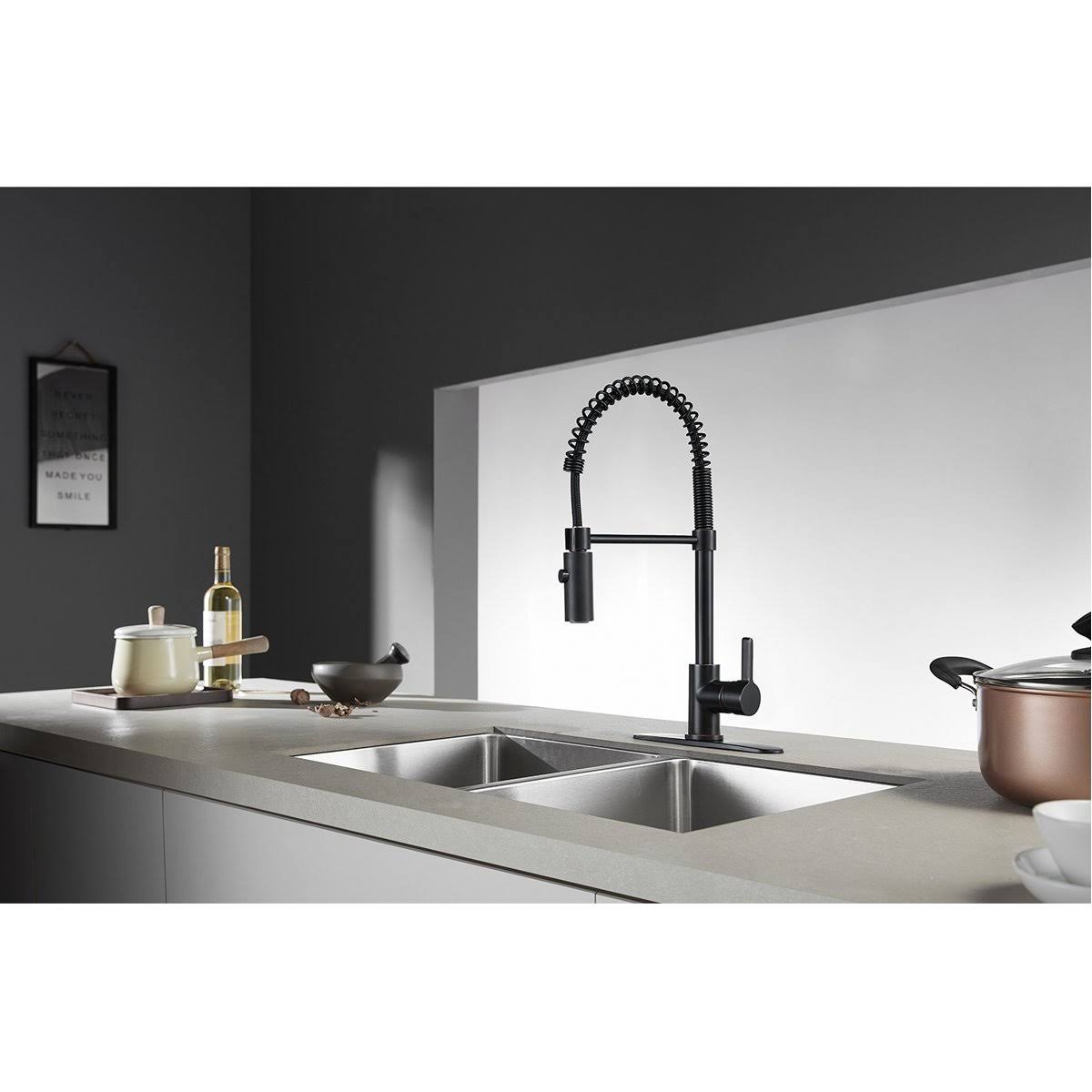 Single Handle Pull Down Kitchen Faucet Naples Bronze M552