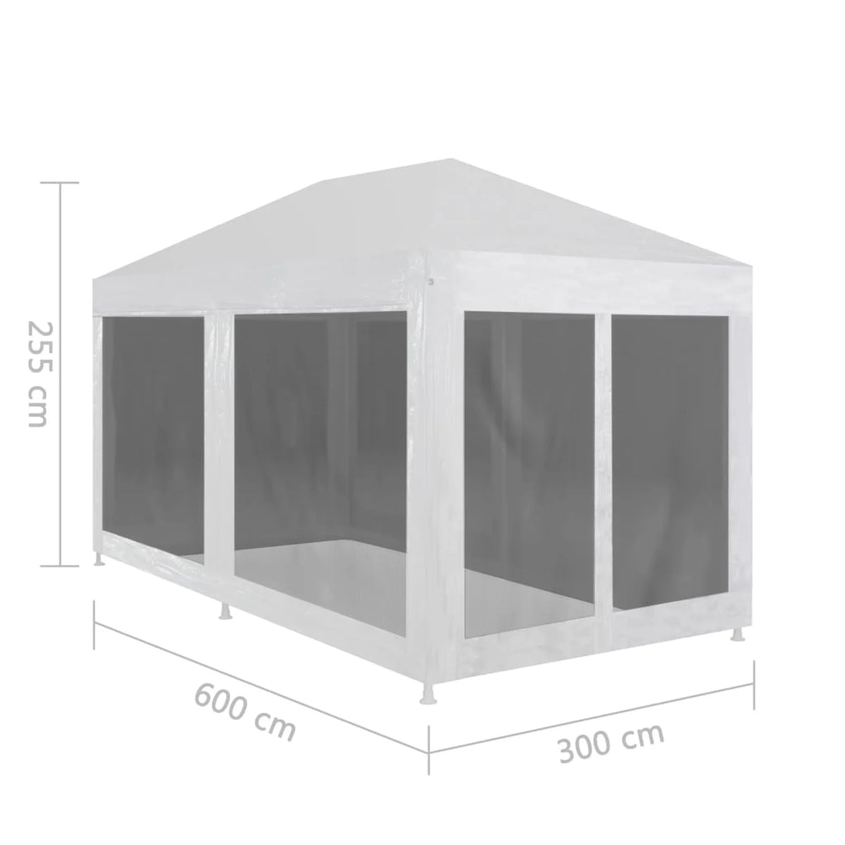 Party Tent with 6 Mesh Sidewalls 19.7' x 9.8' B111177