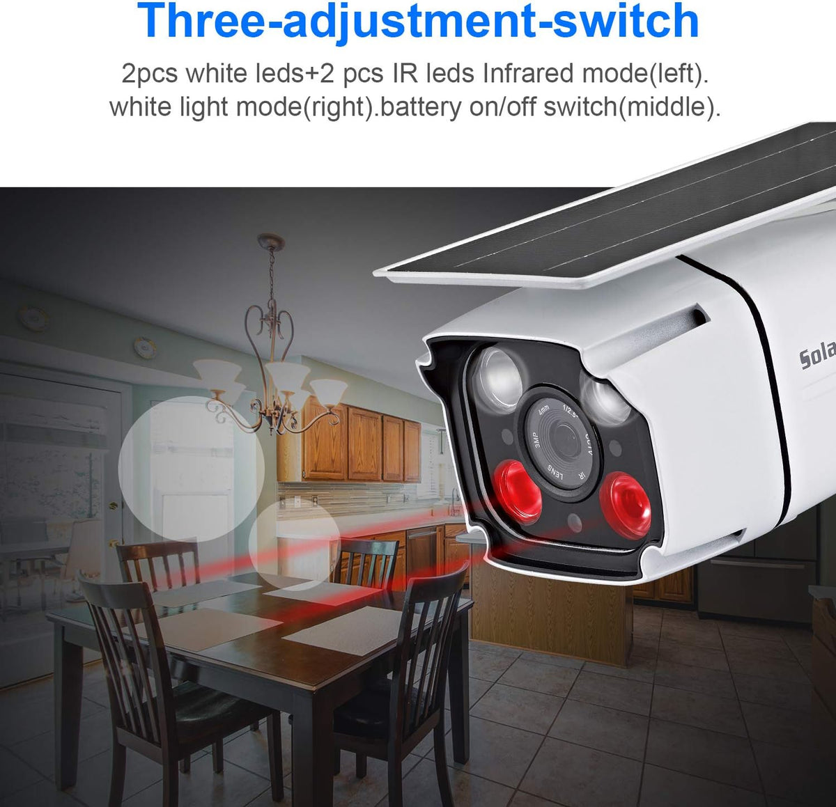 Solar Powered Wireless Security Camera 2.4Ghz WiFi IP CCTV Camera B1257