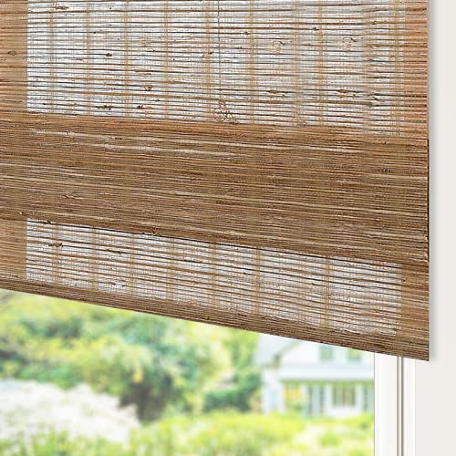 Cordless Bamboo Roman Shades with Valance J190