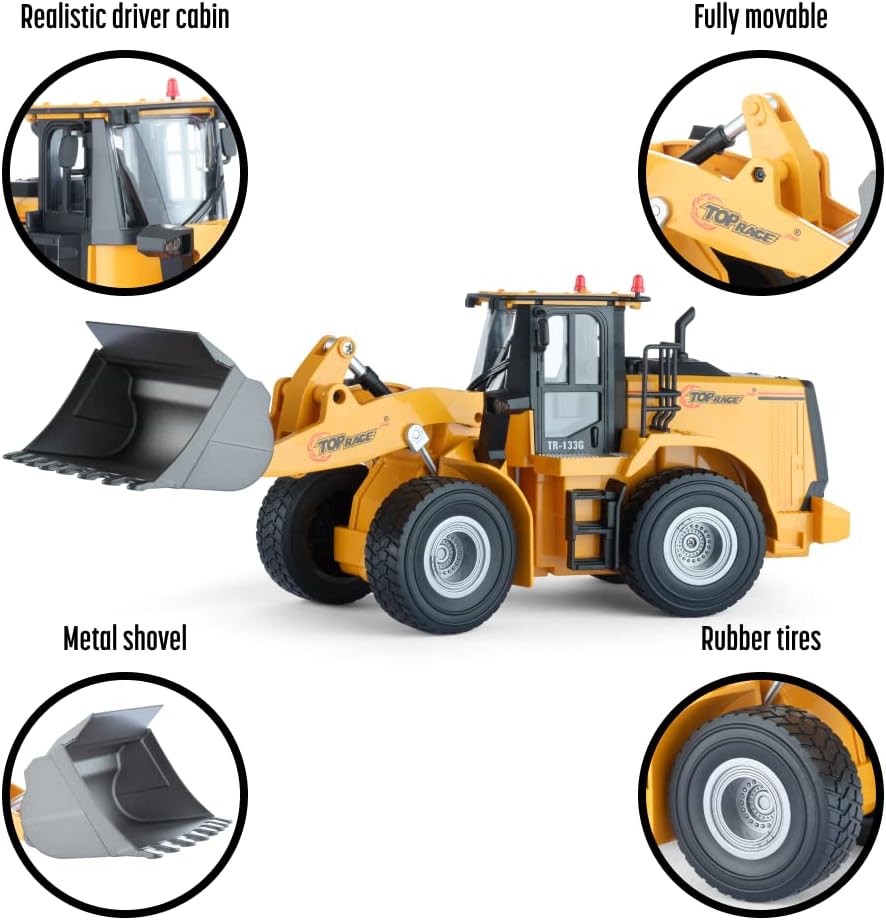 2.4Ghz RC Construction Tractor with Metal Shovel, Pack of 2 O9743