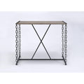 Industrial Style Rectangular Wood and Metal Bar Table F65702