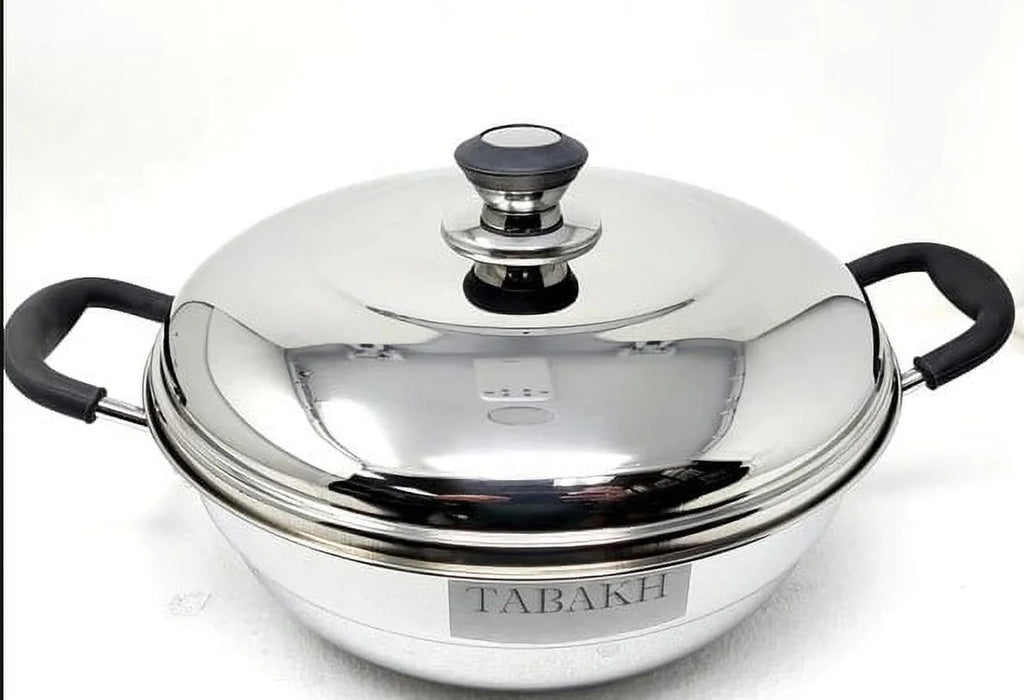 Tri-Ply Stainless Steel Multi Kadai with Steamer Plate, Idli Plates, Dhokla Plates I572