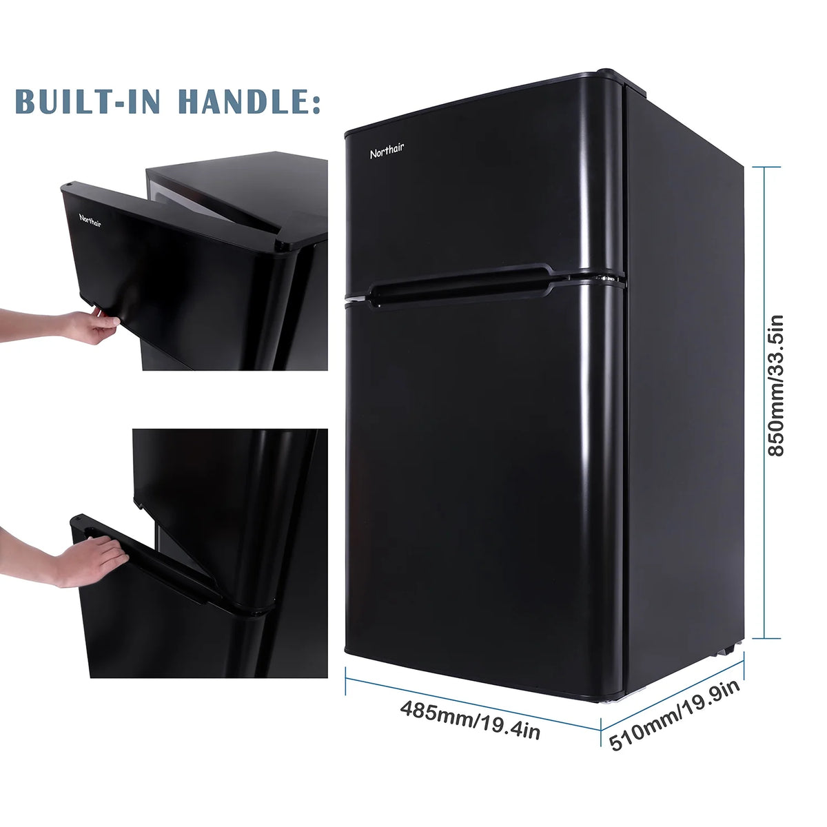 3.2 Cu ft Compact Mini Refrigerator Separate Freezer E67813