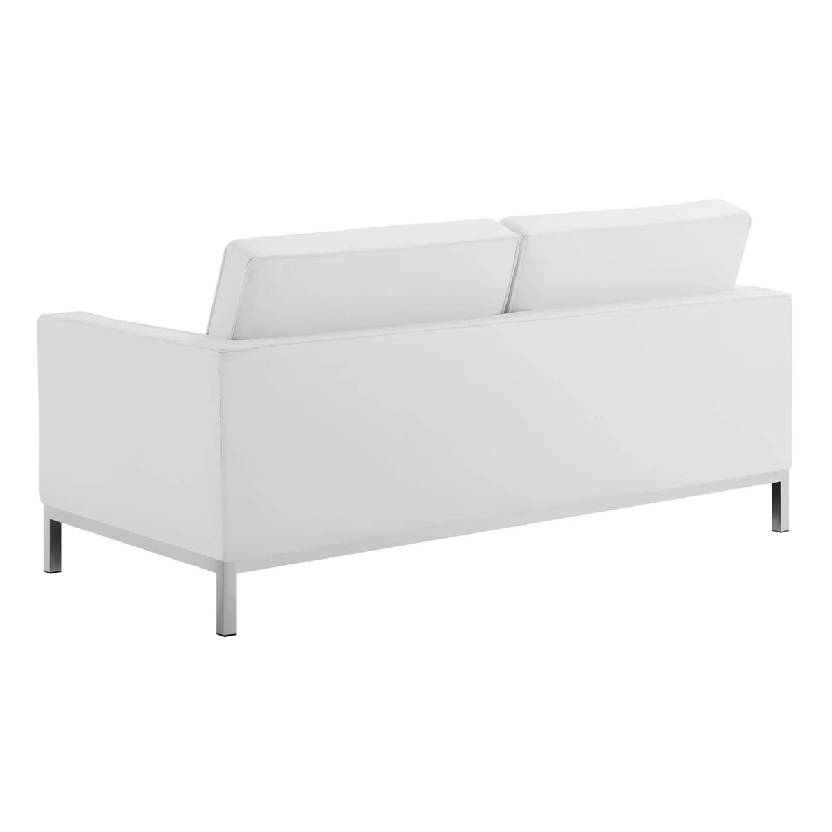 White Tufted Faux Leather Sofa Set F508125