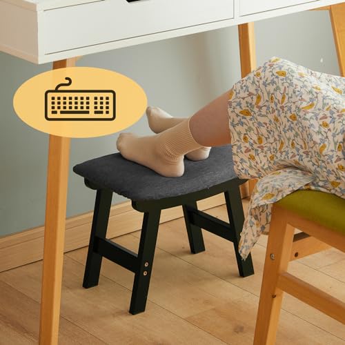 Bamboo Foot Stool with Orange Surface N330
