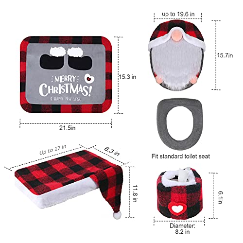 Set of 5 Toilet Seat Cover and Rug Set R1498