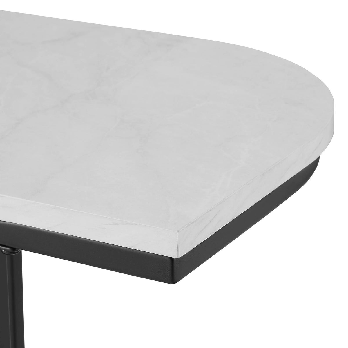 Faux White Marble Curved Console Table V361