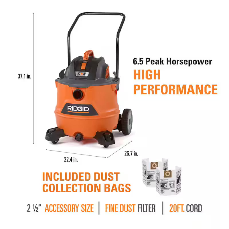 16 Gallon 6.5-Peak HP Wet/Dry Shop Vacuum with Filter and Hose L978