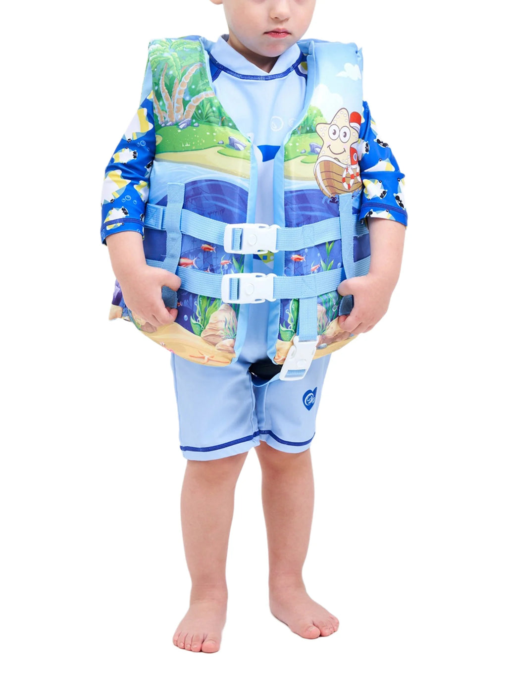 Kids Swimming Life Vest Cartoon Animals Print Life Jacket With Lockable Buckles C73891