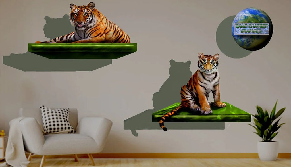 3-D Floating Tiger Wall Decor Decal P619073