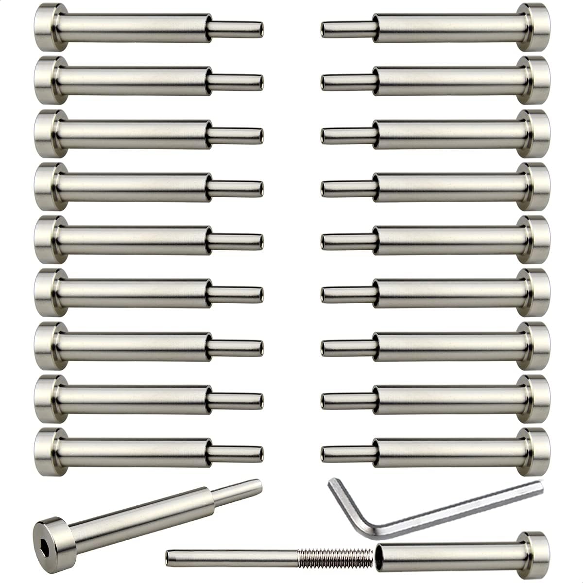 20 Pcs 1/8 Invisible Turnbuckle Kit, T316 Stainless Steel Cable Railing Hardware Kit V525908