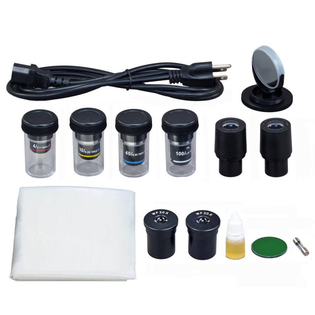 40X-2000X Binocular Compound Microscope with LED Light and 1.3MP Camera U717