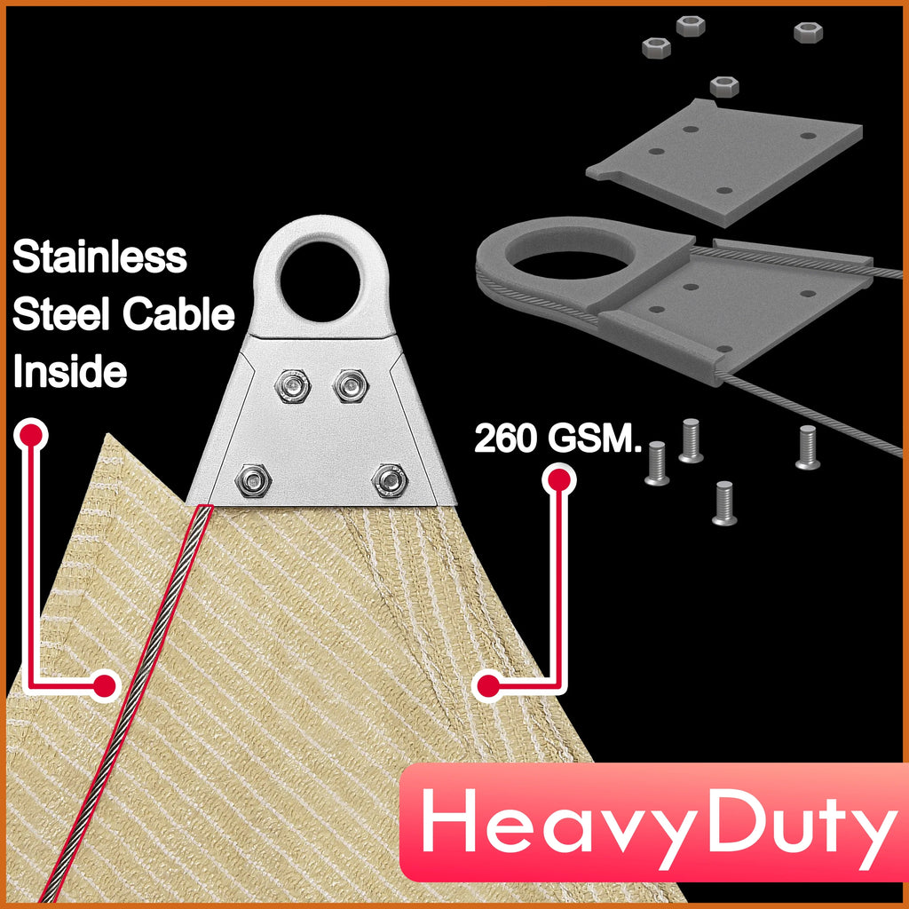 Brown Square Sun Shade Sail Canopy Structure O7809