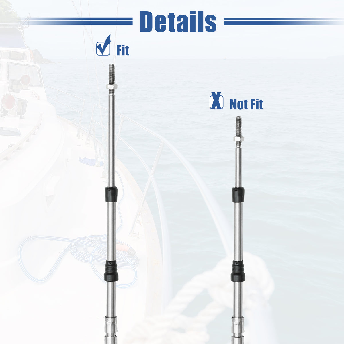 14ft 4.3 Meter Marine Throttle Shift Remote Control Box Cable for Outboard Engine Boat C466231