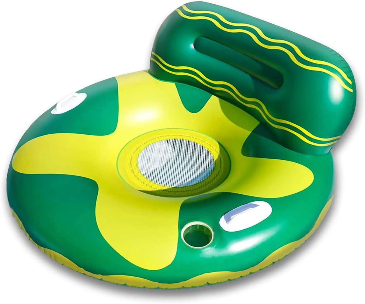 Green/Yellow Inflatable Swimming Pool Float Lounge Chair N87132