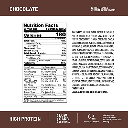 Chocolate Protein Shake, 20g Protein, 12 Count T285