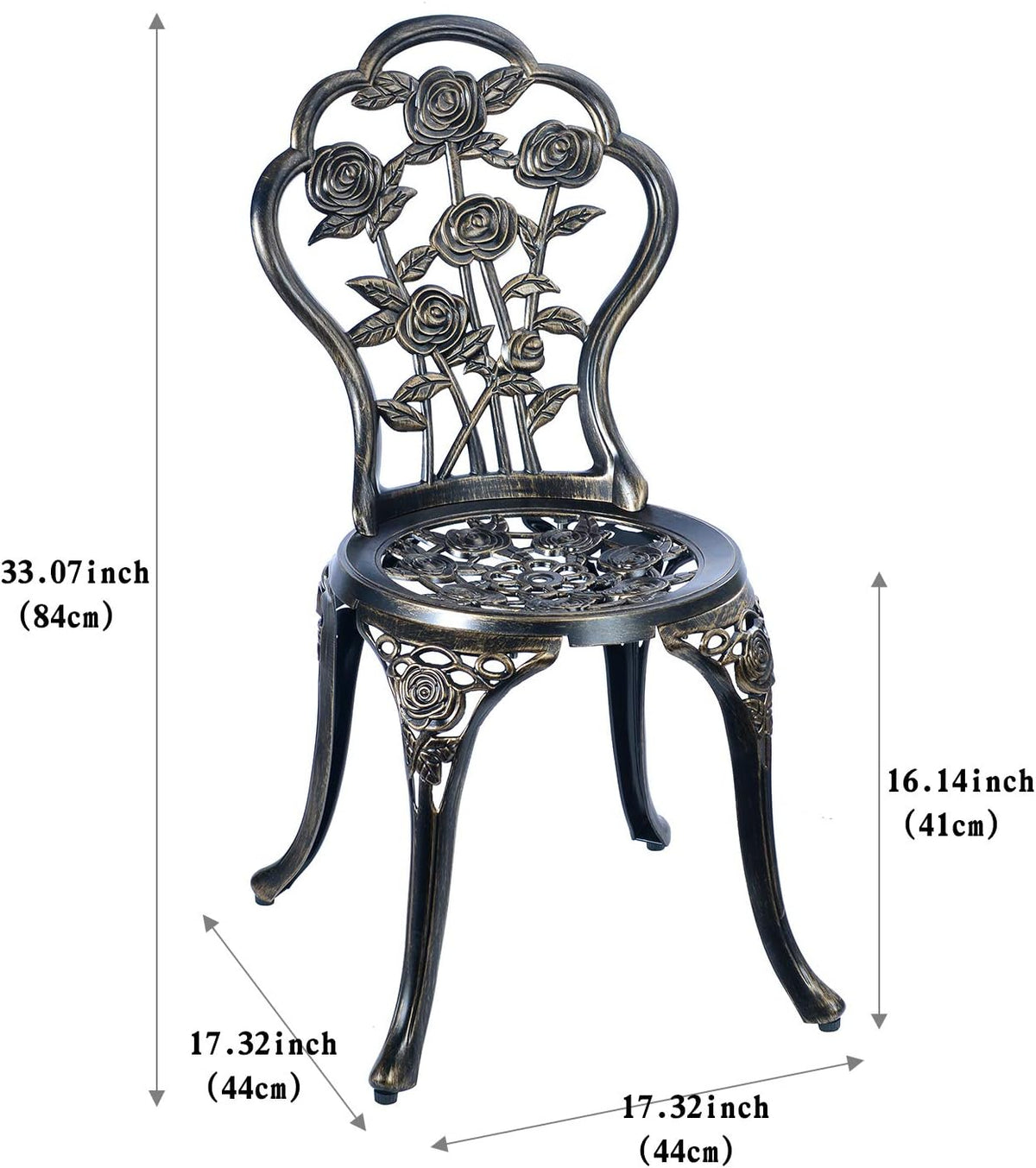 5-Piece Cast Aluminum Patio Bistro Table Set U298420