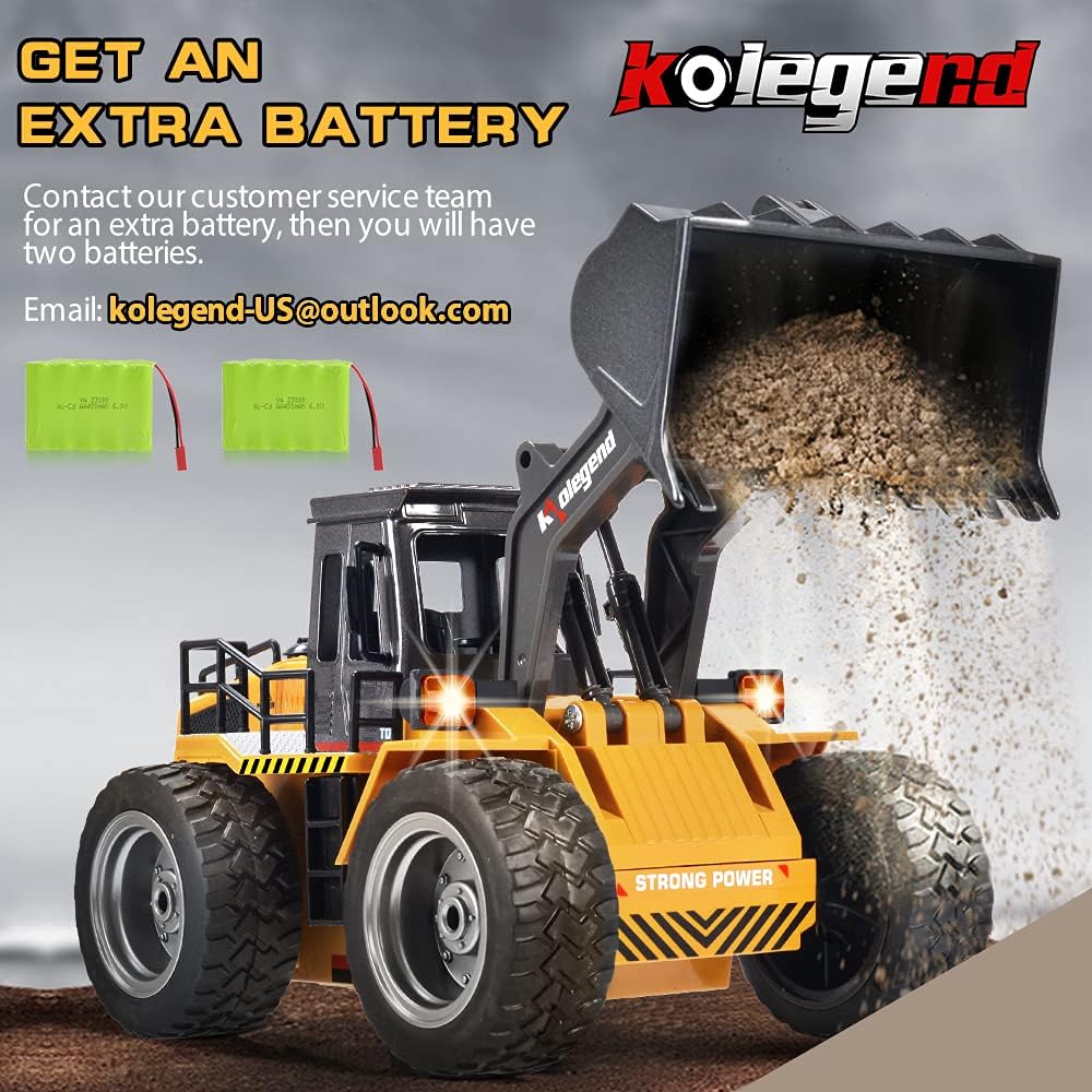 Remote Control Bulldozer Toy Truck 1/18 Scale 4WD E2583