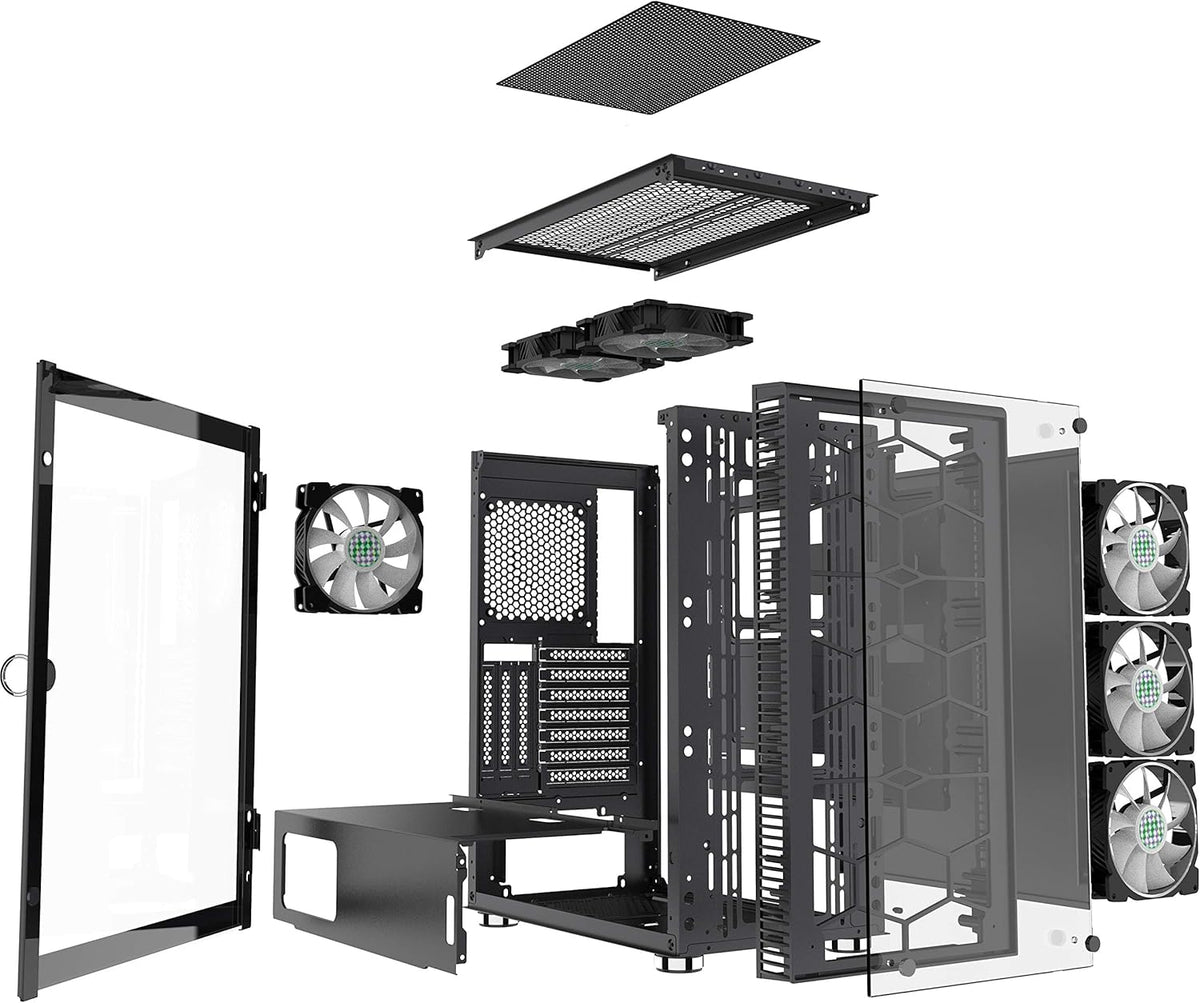 6 PCS LED ARGB Fans ATX Tower Computer Case A368