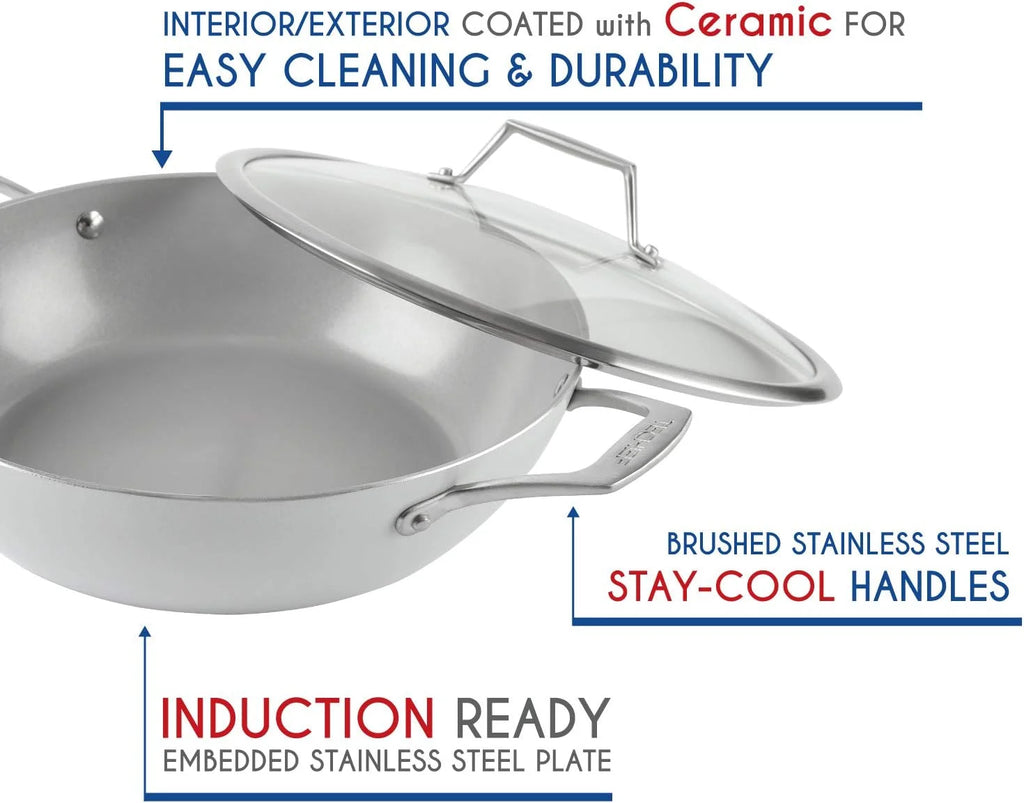 5 Qt Ceramic Nonstick Chef Pan With Cover C347433