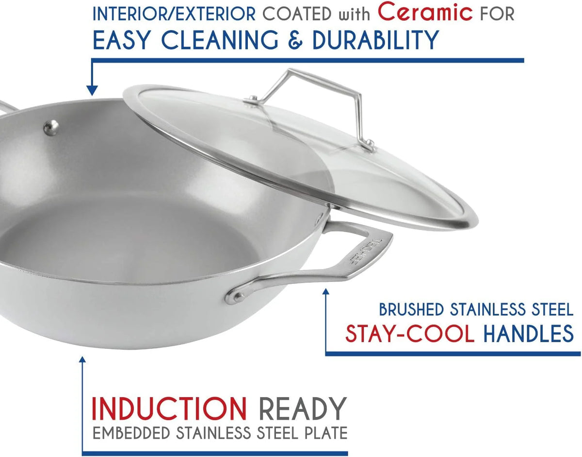 5 Qt Ceramic Nonstick Chef Pan With Cover C347433