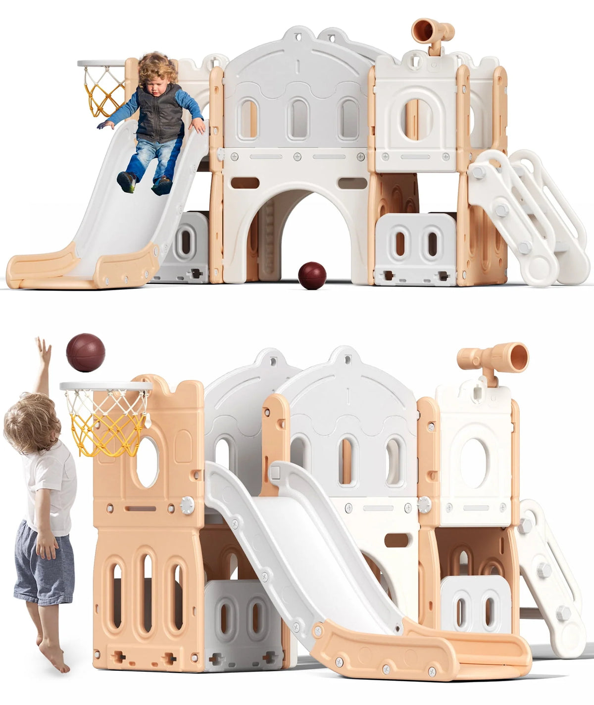 8 in 1 Kids Slide Set with Climber V428