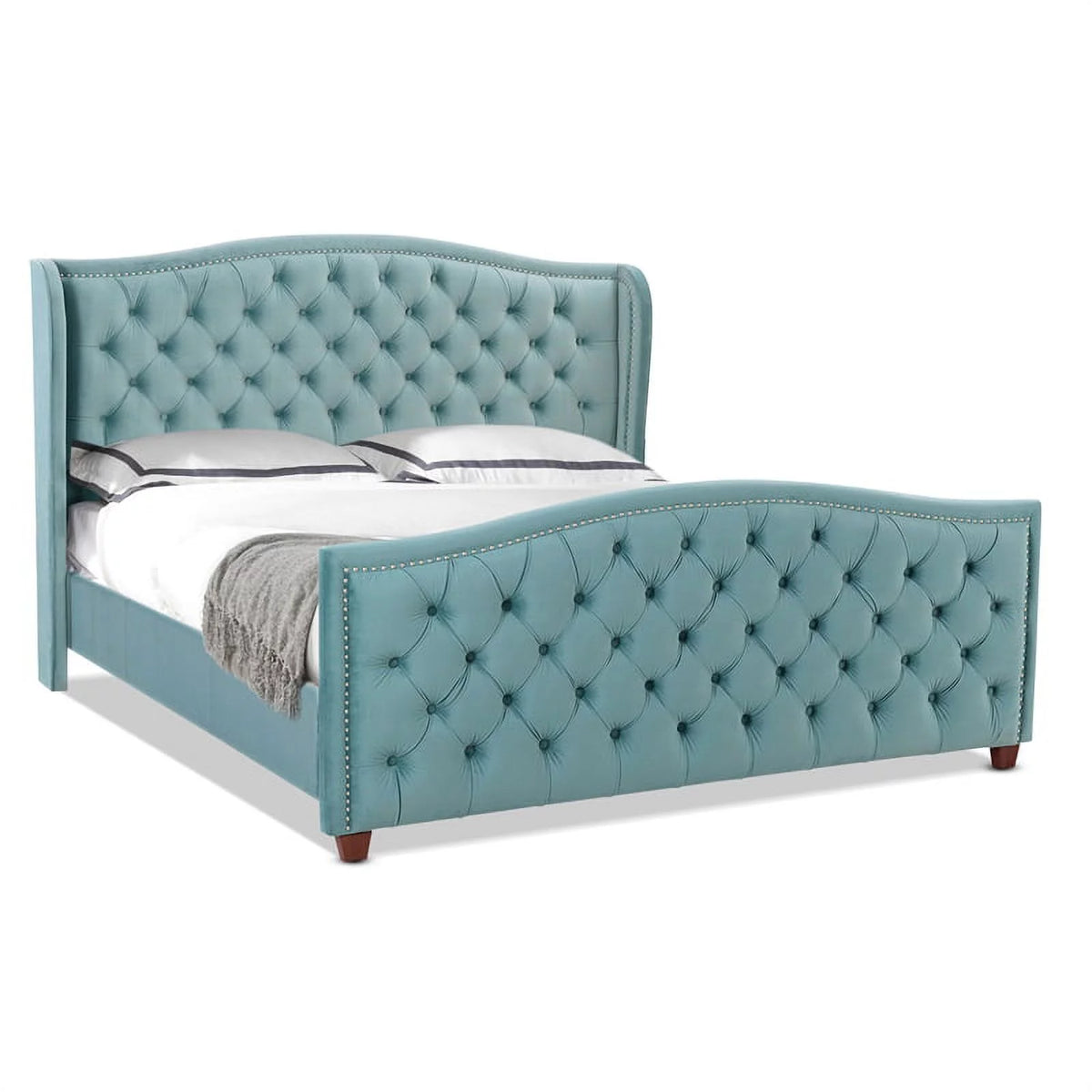 King Size Tufted Wingback Bed M3005