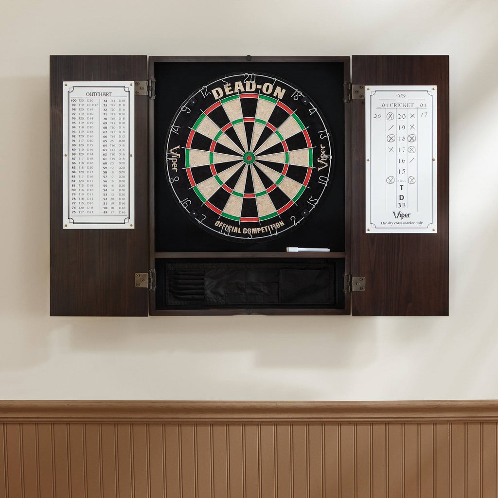 Solid Wood Cabinet & Sisal/Bristle Dartboard Set E546