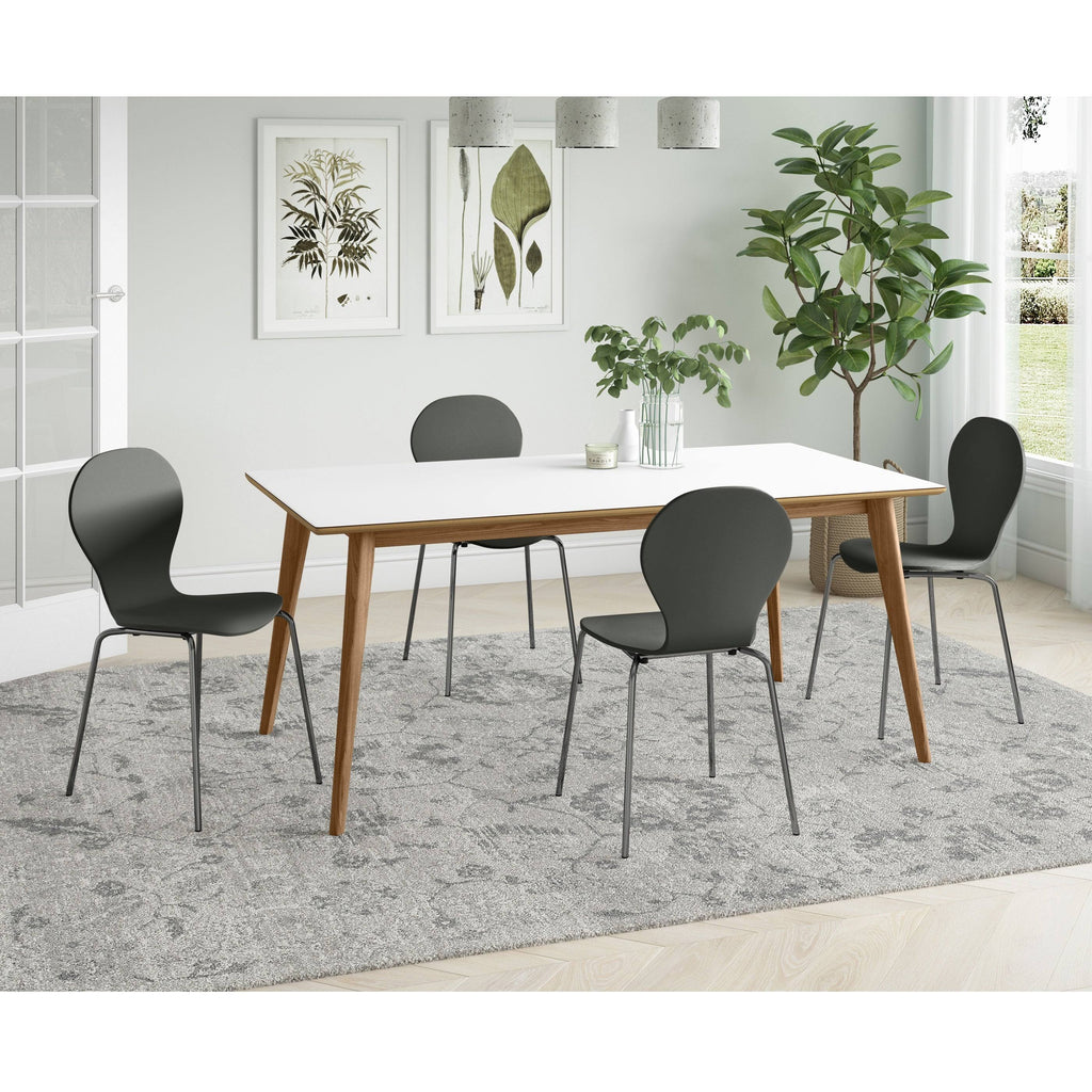 Black Mid Century Modern Dining Chair Set of 4 S22674