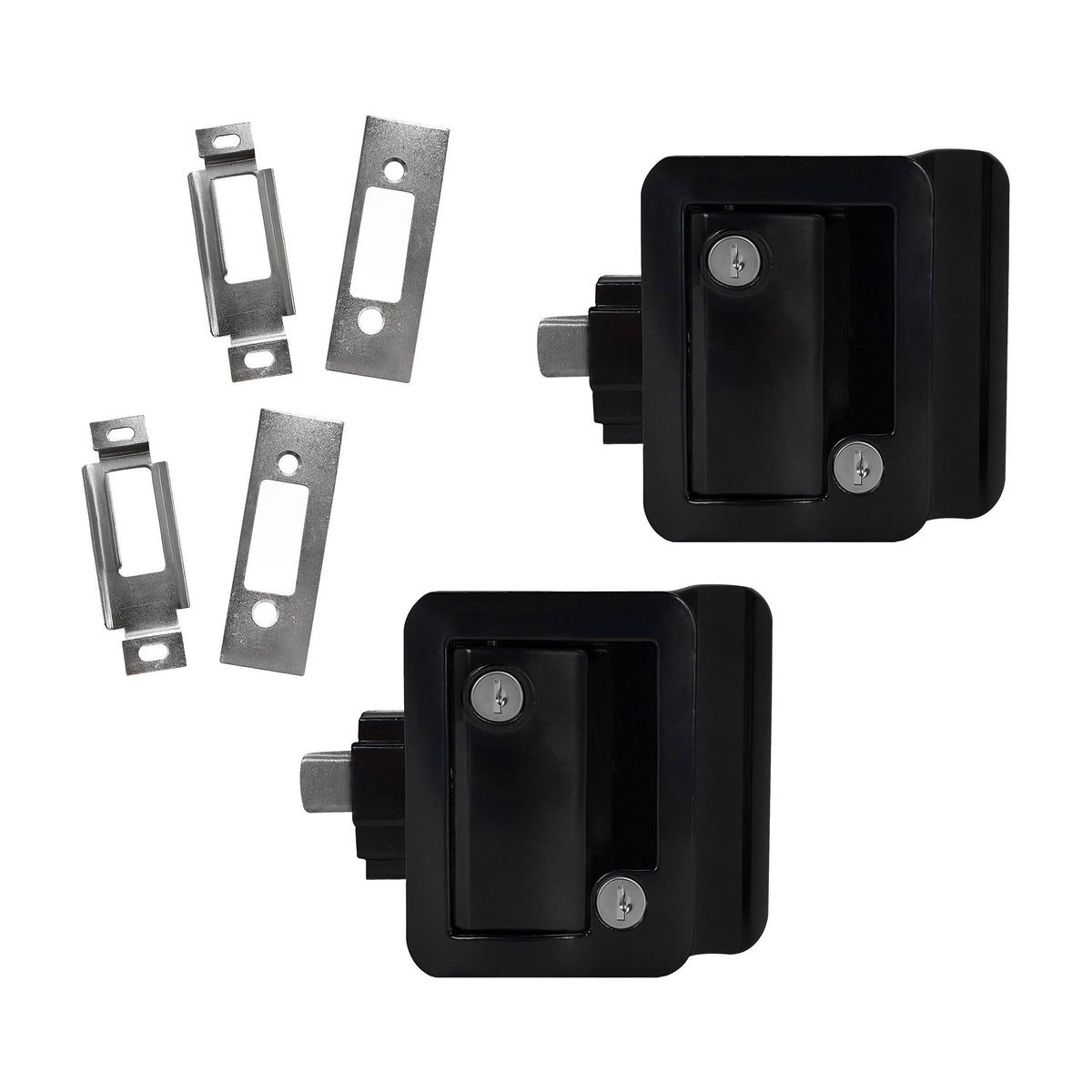 2 Black RV Entry Door Lock Latch Handle P8535