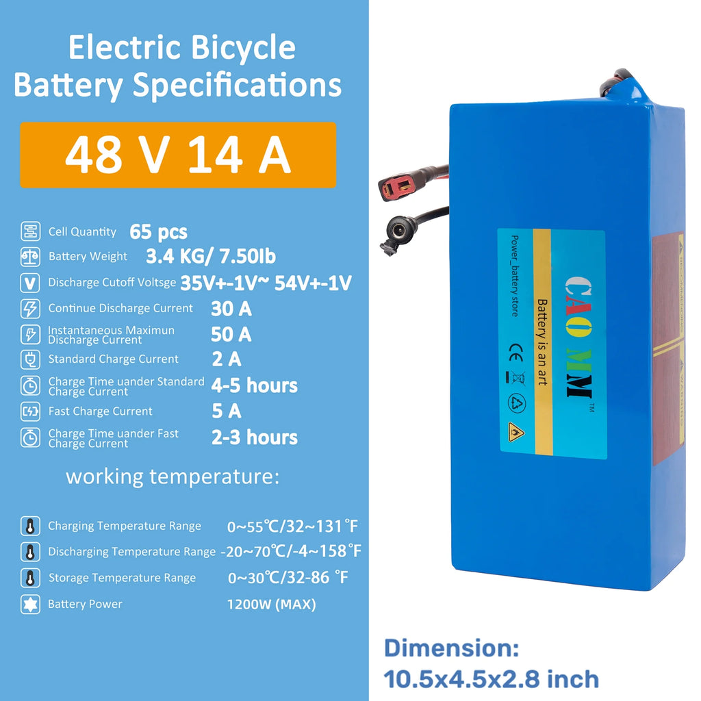 48V 10Ah Ebike Battery with Charger J52038
