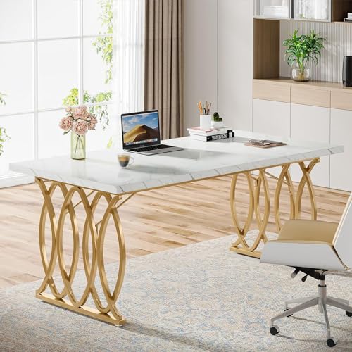 White 63" W Executive Desk Q34236