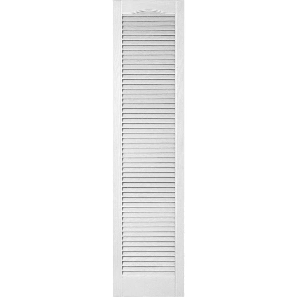 Vinyl Cathedral Top Open Louver Shutters R4027