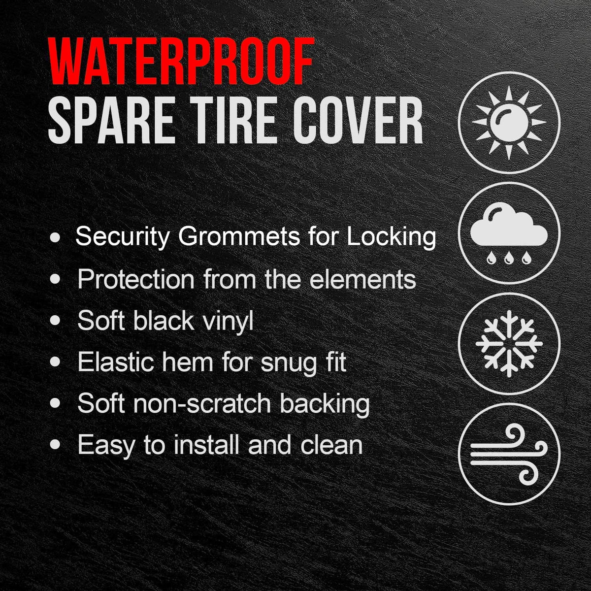 Black 28 Inch Tire Covers J660