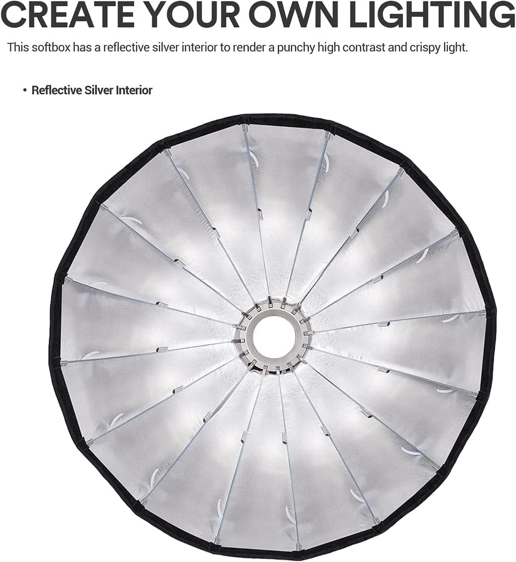 47 Inch Parabolic Softbox Bowens Mount with Diffuser and Carrying Bag O504548