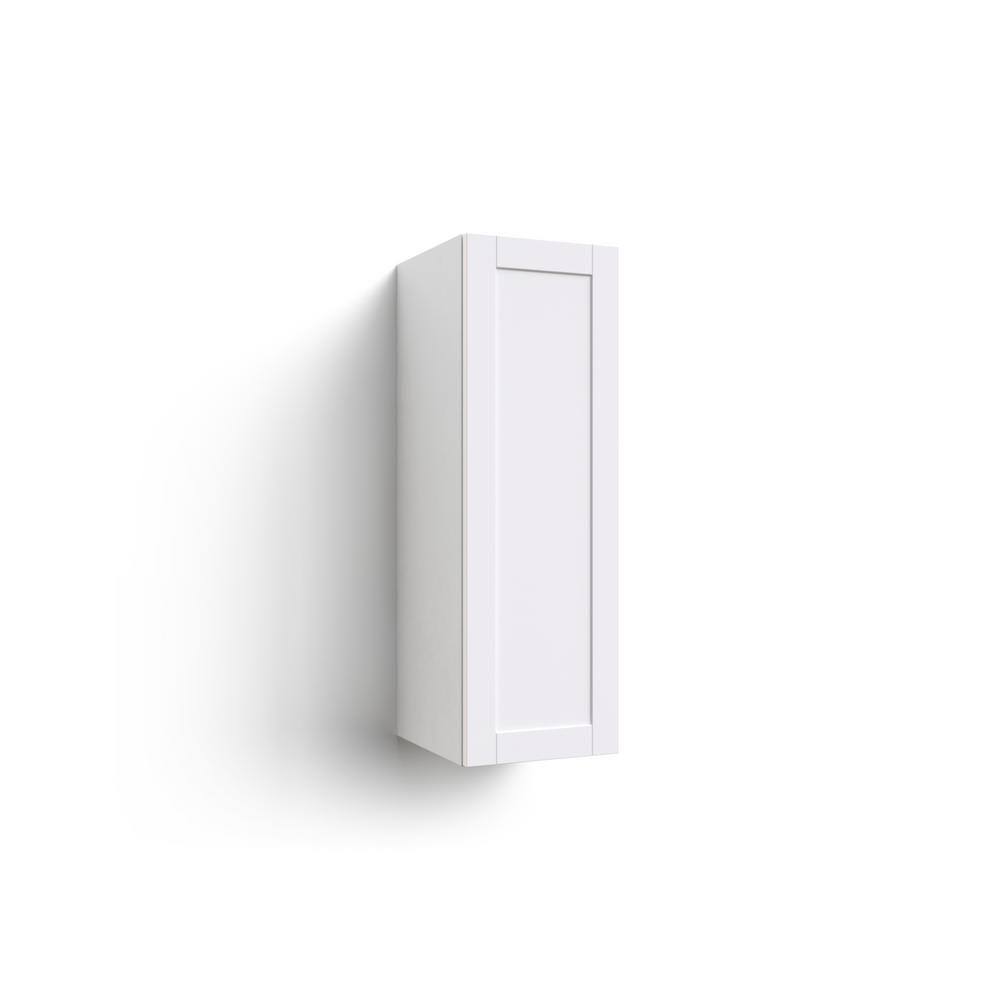 White Shaker Single Door Wall Cabinet 12 in. W x 13.8 in. D x 36.5 in. H X1042